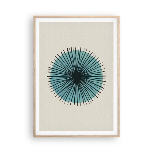 Affiche dans un chêne clair - Poster - Rayonnant dans l'azur - 70x100 cm