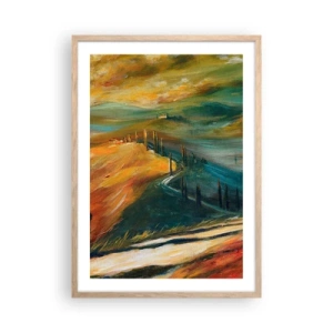 Affiche dans un chêne clair - Poster - paysage toscan - 50x70 cm