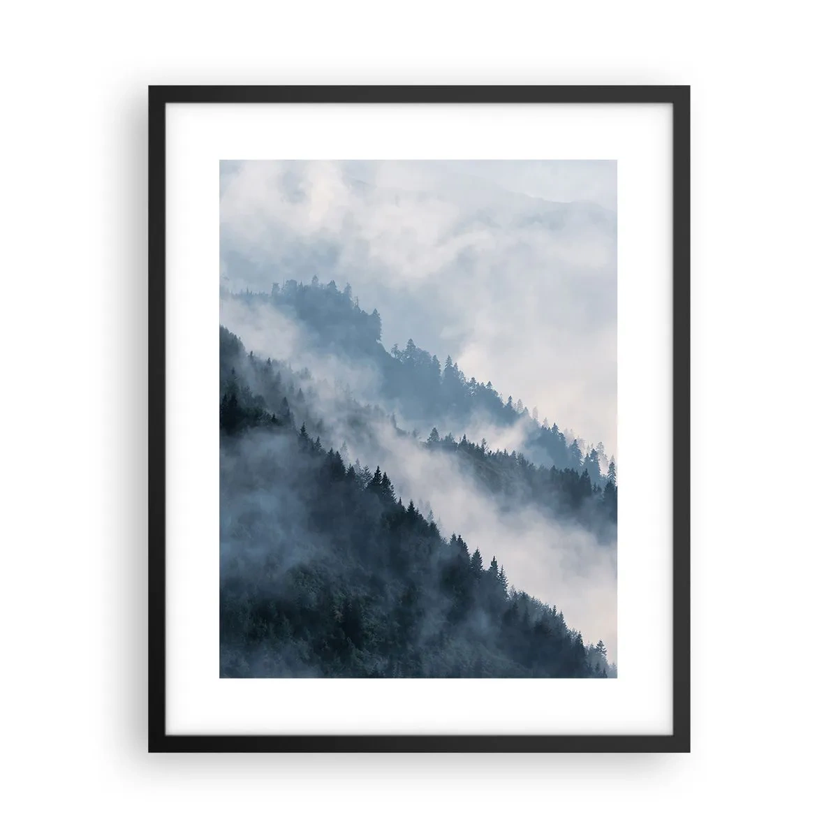 Affiche dans un cadre noir - Poster - Mysticisme des montagnes - 40x50 cm