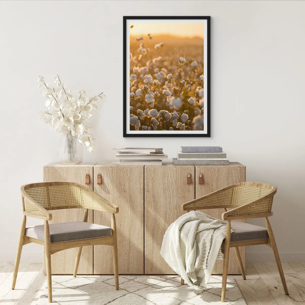 Affiche dans un cadre noir - Poster - Champ moelleux - 70x100 cm