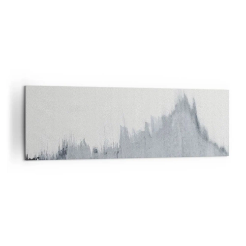 Impression sur toile - Image sur toile - Composition grise abstraite dans un style minimaliste - 160x50cm - Une esquisse mystérieuse - Décoration murale moderne pour le salon et la chambre ARTTOR