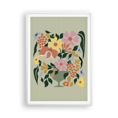 Affiche dans un cadre blanc - Poster - Un bouquet plein de vie - 70x100 cm