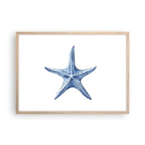 Affiche dans un chêne clair - Poster - Étoile de mer - 70x50 cm