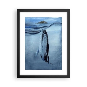 Affiche dans un cadre noir - Poster - Deux mondes nordiques - 30x40 cm