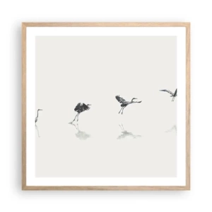 Affiche dans un chêne clair - Poster - Quatre étapes simples - 60x60 cm