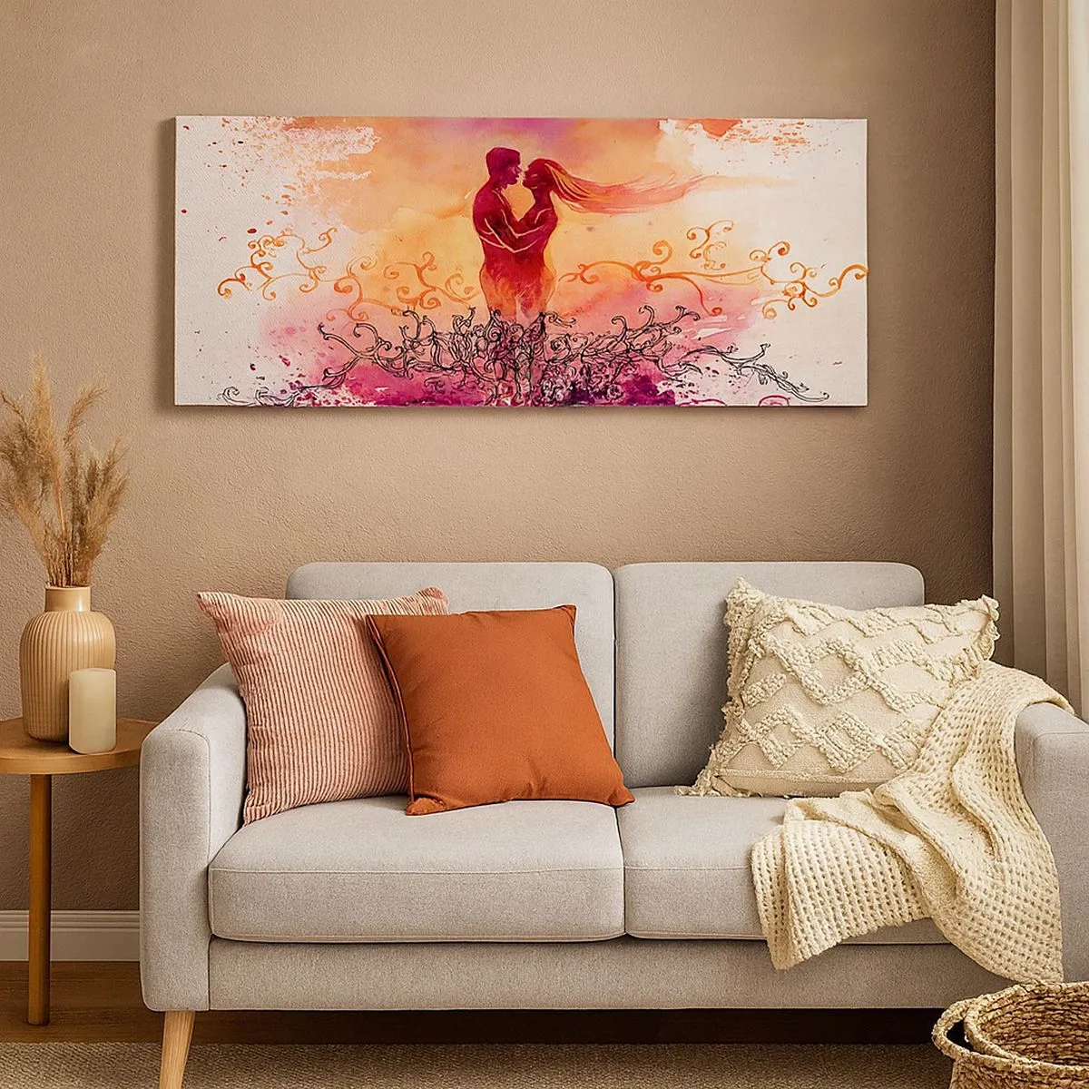 Impression sur toile - Image sur toile - Un coeur! Je n'ai pas besoin de beaucoup… - 100x40 cm