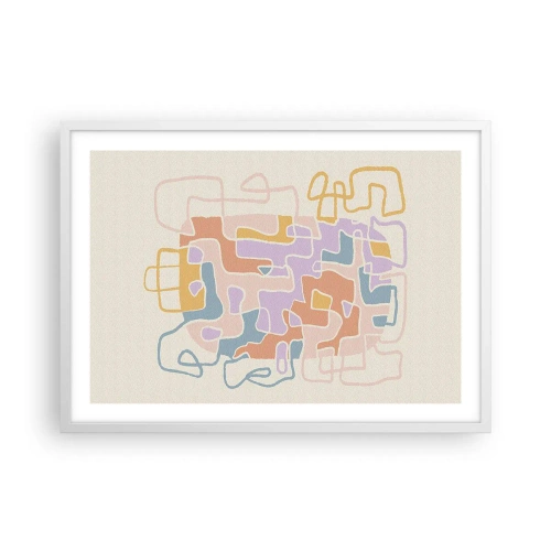 Affiche dans un cadre blanc - Poster - Labyrinthe – une aventure joyeuse - 70x50 cm