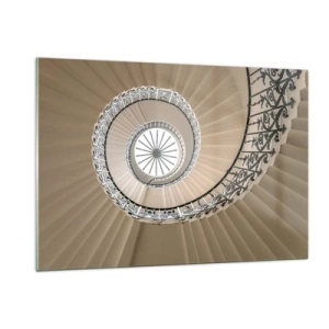 Impression sur verre - Image sur verre - Vue d'un escalier en colimaçon ressemblant à un coquillage - 120x80cm - À l'intérieur de la coquille - Décoration murale moderne pour le salon et la chambre ARTTOR