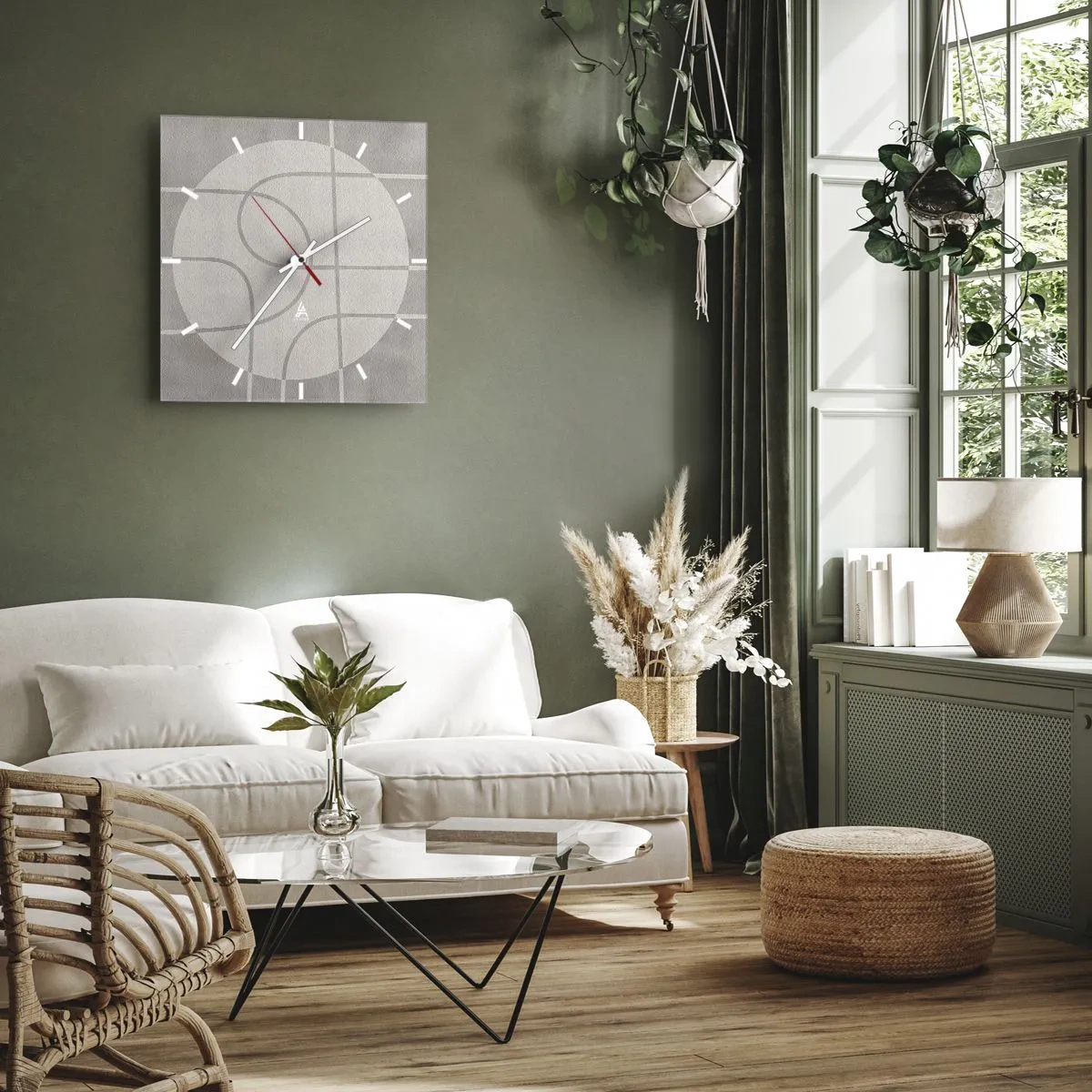 Horloge murale - Pendule murale - Circulaire et tout droit - 40x40 cm