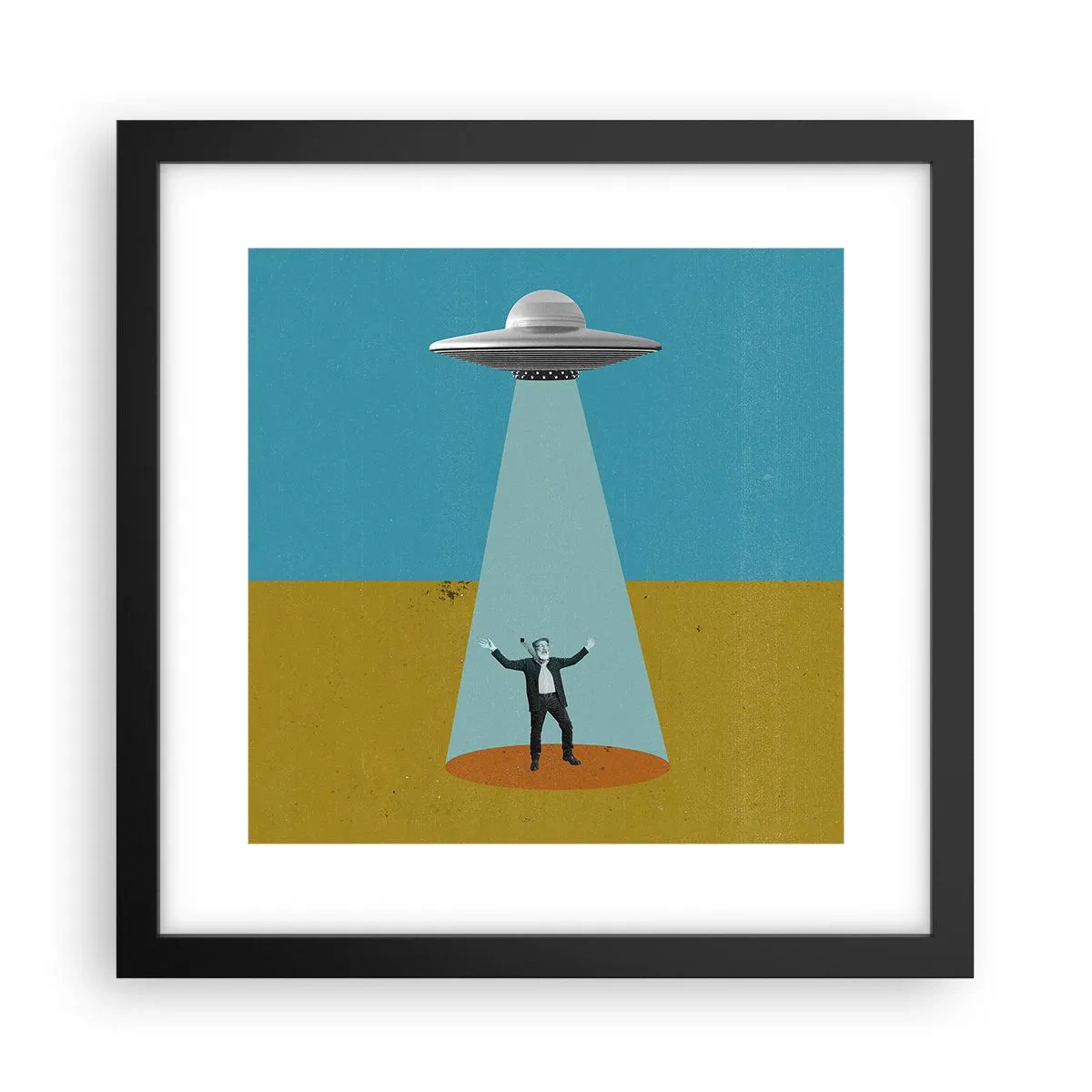 Affiche dans un cadre noir - Poster - Rencontre proche - 30x30 cm