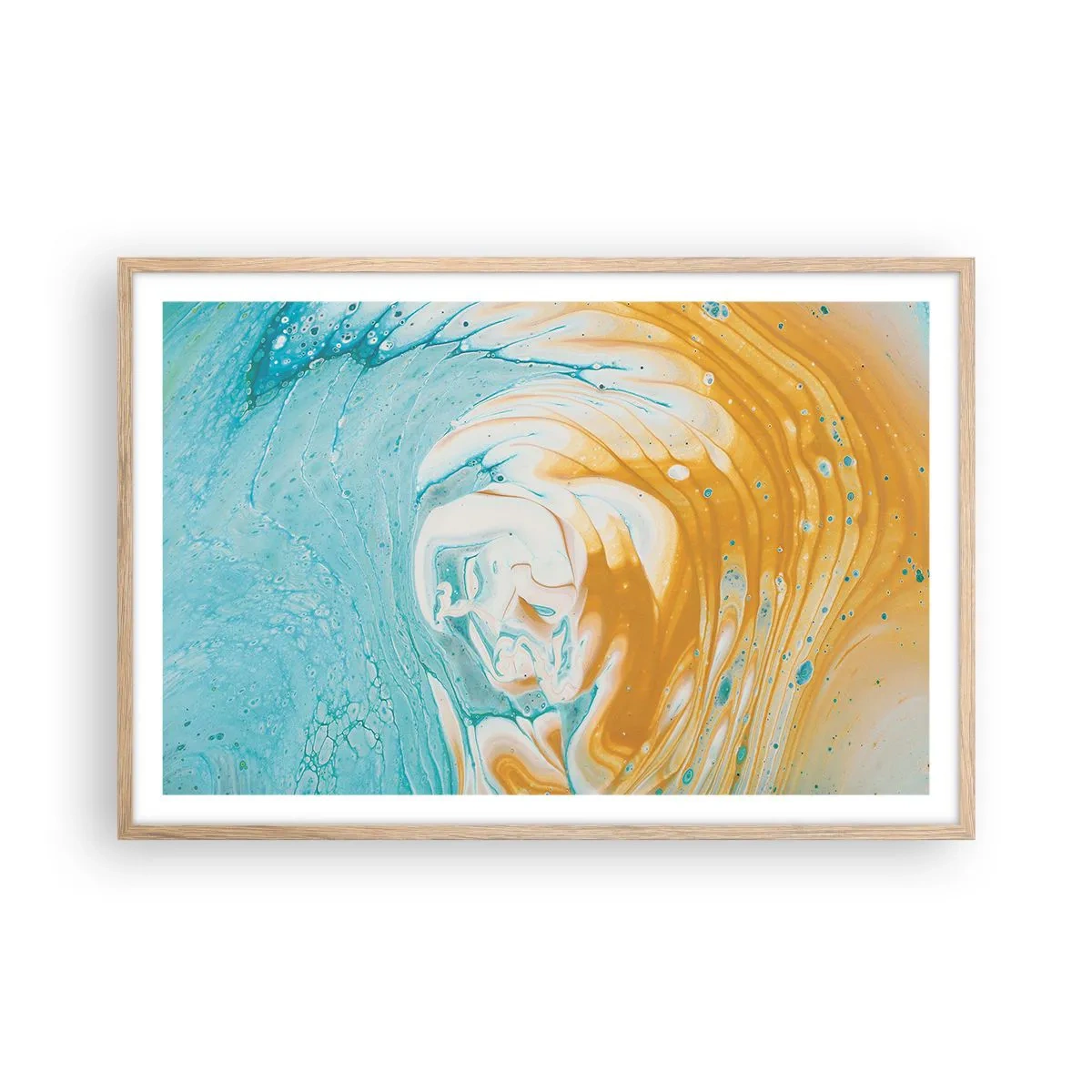 Affiche dans un chêne clair - Poster - Tourbillon pastel - 91x61 cm