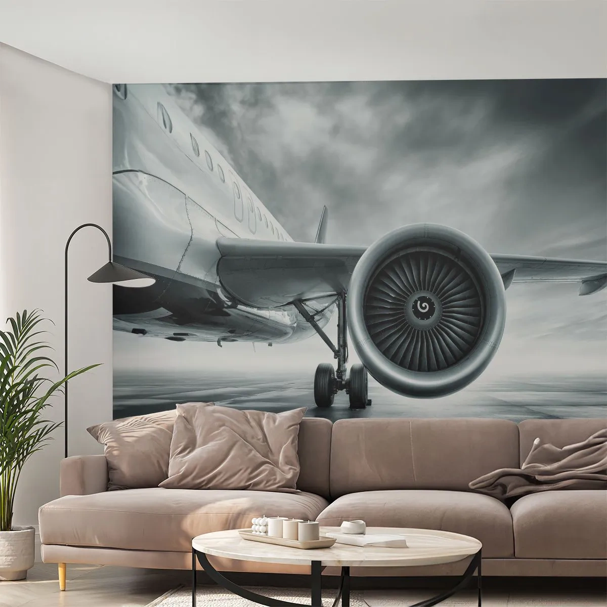 Papier Peint Autocollant Deluxe Sticker - Sent la force! - Avion, Voyage, Entreprise - 250x175 cm