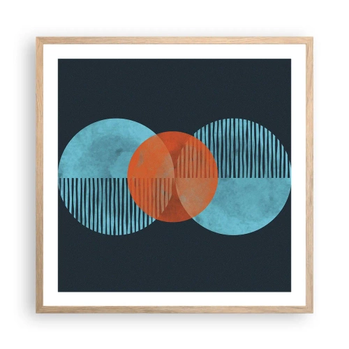 Affiche dans un chêne clair - Poster - Composition symétrique - 60x60 cm