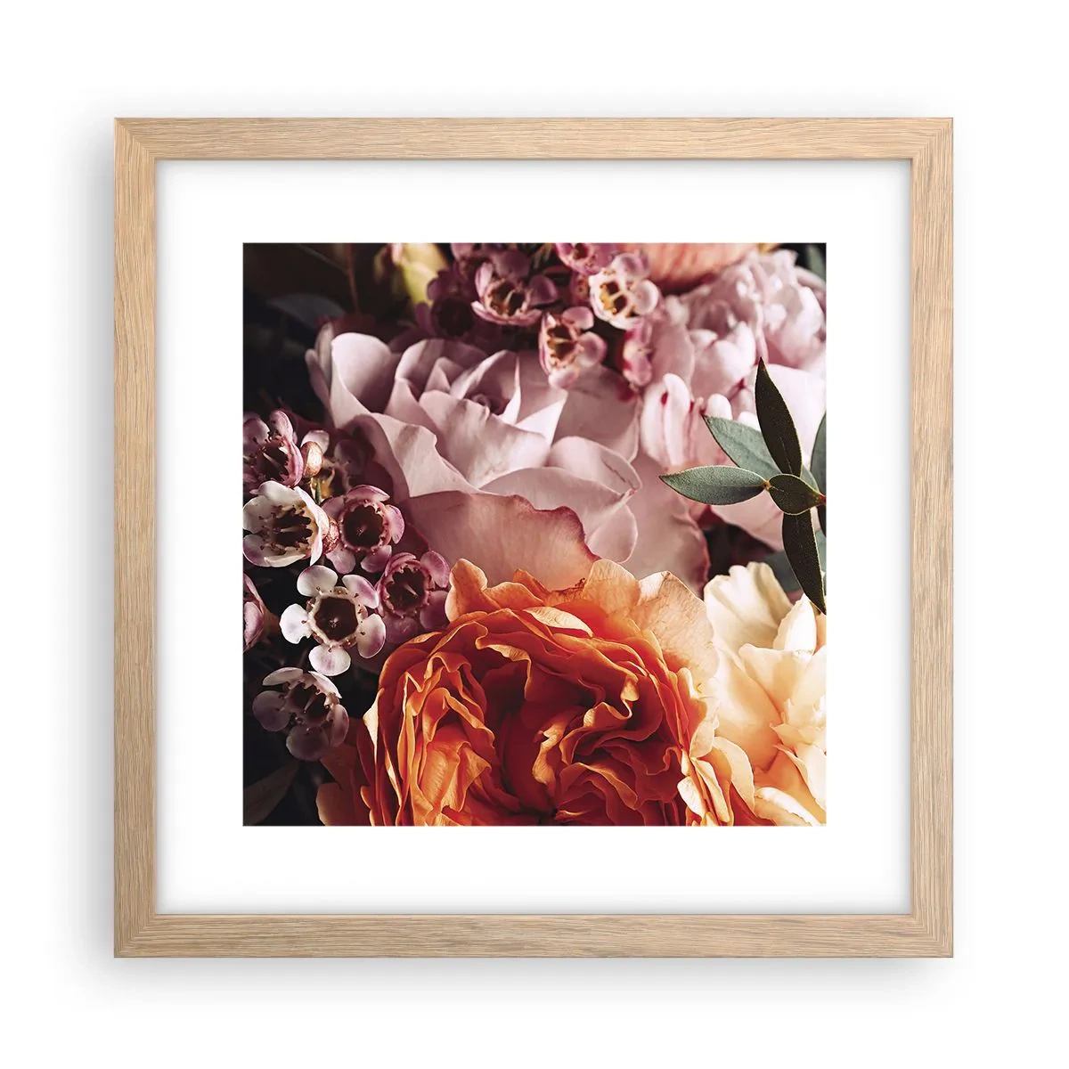 Affiche dans un chêne clair - Poster - Enveloppé de beauté - 30x30 cm