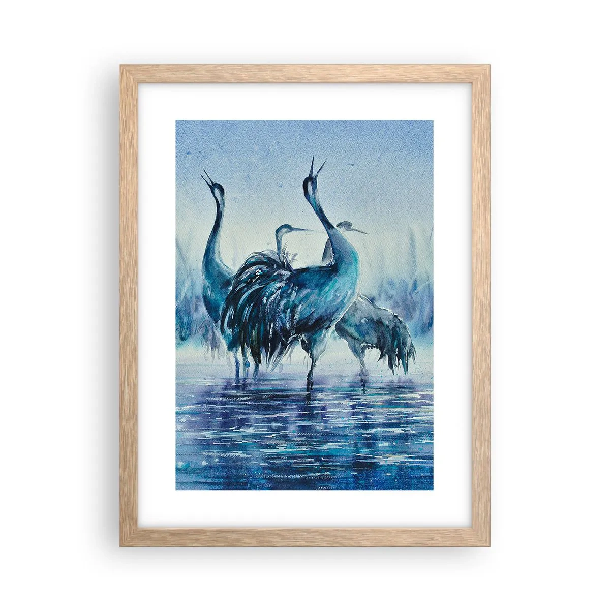 Affiche dans un chêne clair - Poster - Réunion matinale - 30x40 cm