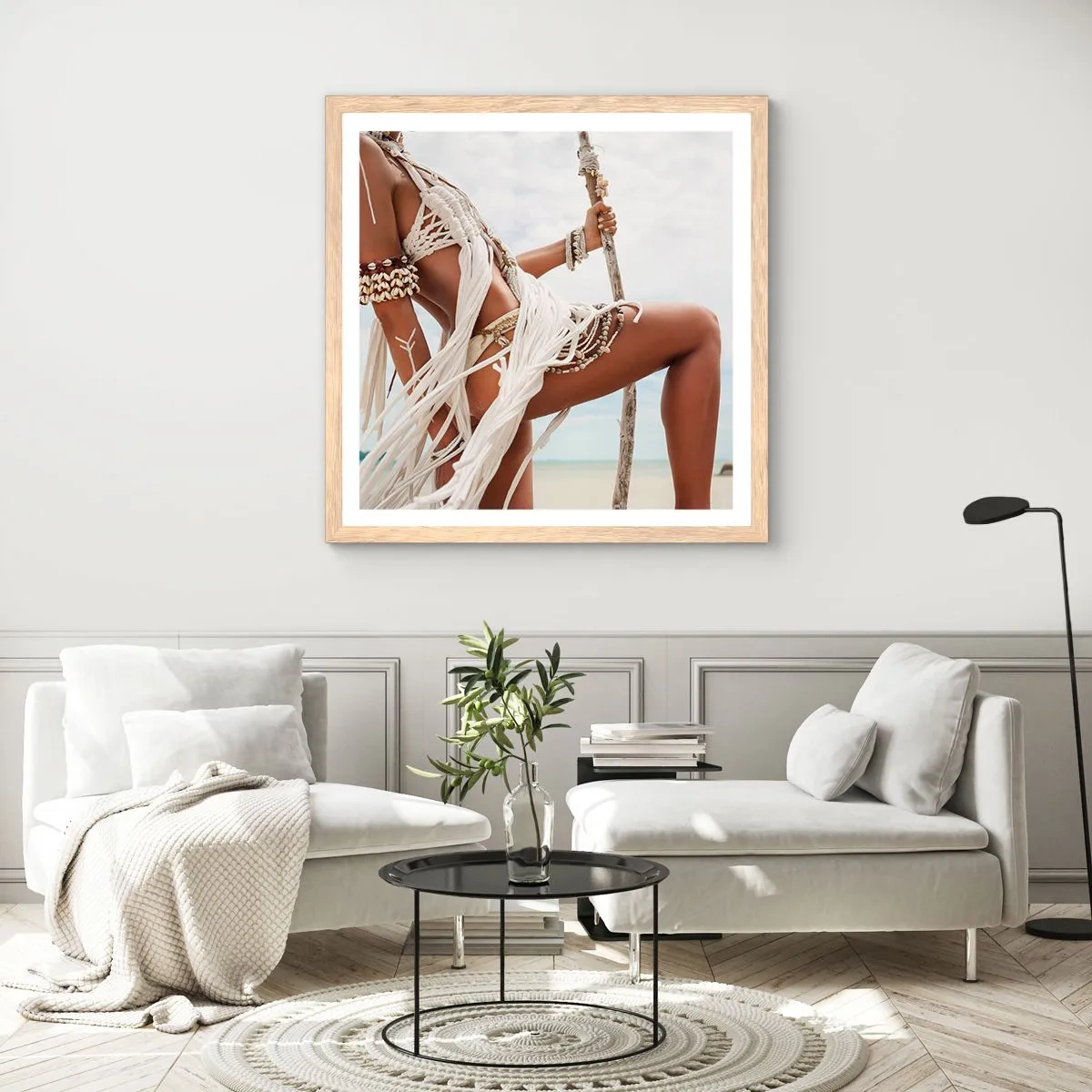 Affiche dans un chêne clair - Poster - Prêtresse du soleil - 40x40 cm