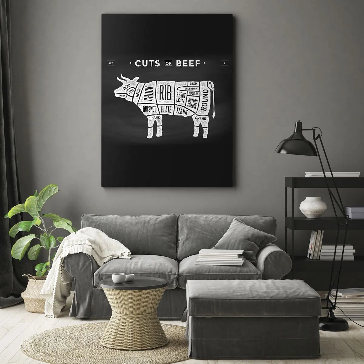 Impression sur toile - Image sur toile - L'art de la découpe - 55x100 cm