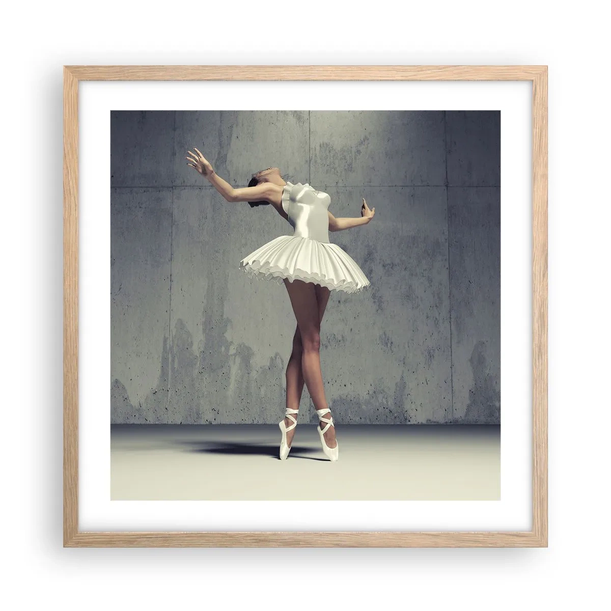 Affiche dans un chêne clair - Poster - Léger comme un oiseau - 50x50 cm