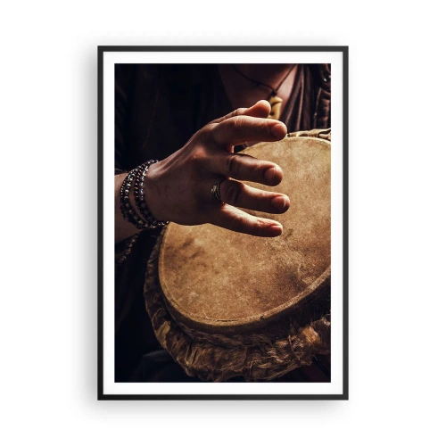 Affiche dans un cadre noir - Poster - Au rythme du coeur - 70x100 cm