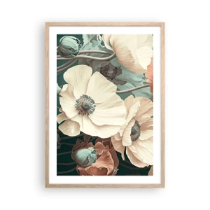 Affiche dans un chêne clair - Poster - Le murmure des coquelicots - 50x70 cm