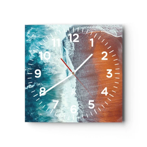 Horloge murale - Pendule murale - Caresse de l'océan - 30x30 cm