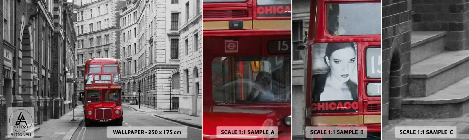 Échantillon De Papier Peint Standard Eco - La vie de tous les jours ne doit pas être grise - Ville, Londres, Architecture - 100x30 cm