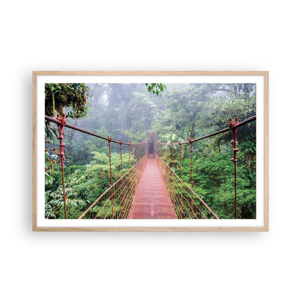 Affiche dans un chêne clair - Poster - Suspendu sur les couronnes - 91x61 cm