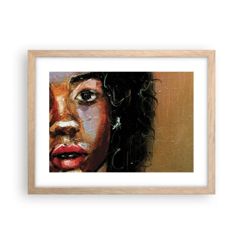 Affiche dans un chêne clair - Poster - Noir et brillant - 40x30 cm