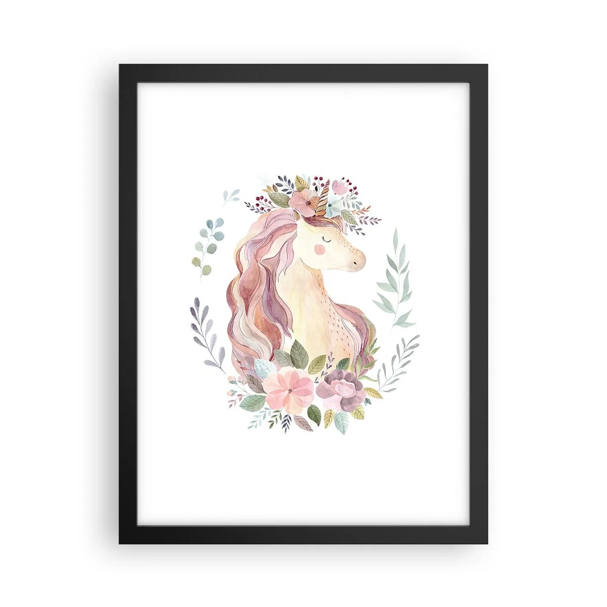 Affiche dans un cadre noir - Poster - Invitation au monde des contes de fées - 30x40 cm