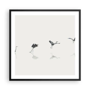 Affiche dans un cadre noir - Poster - Quatre étapes simples - 60x60 cm