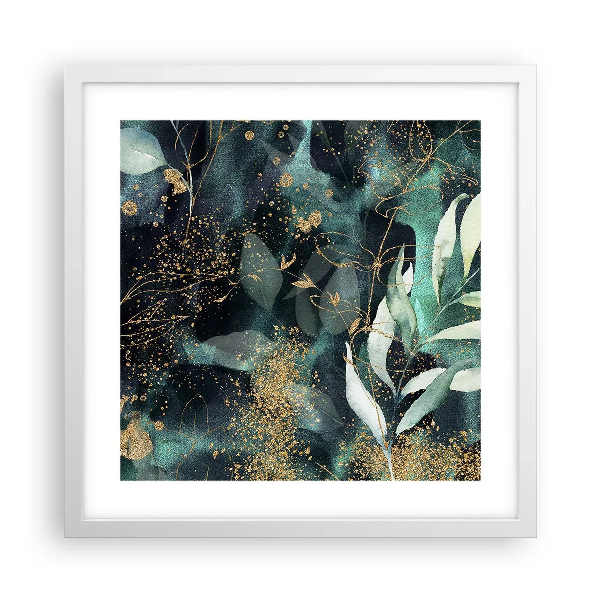 Affiche dans un cadre blanc - Poster - Jardin magique - 40x40 cm