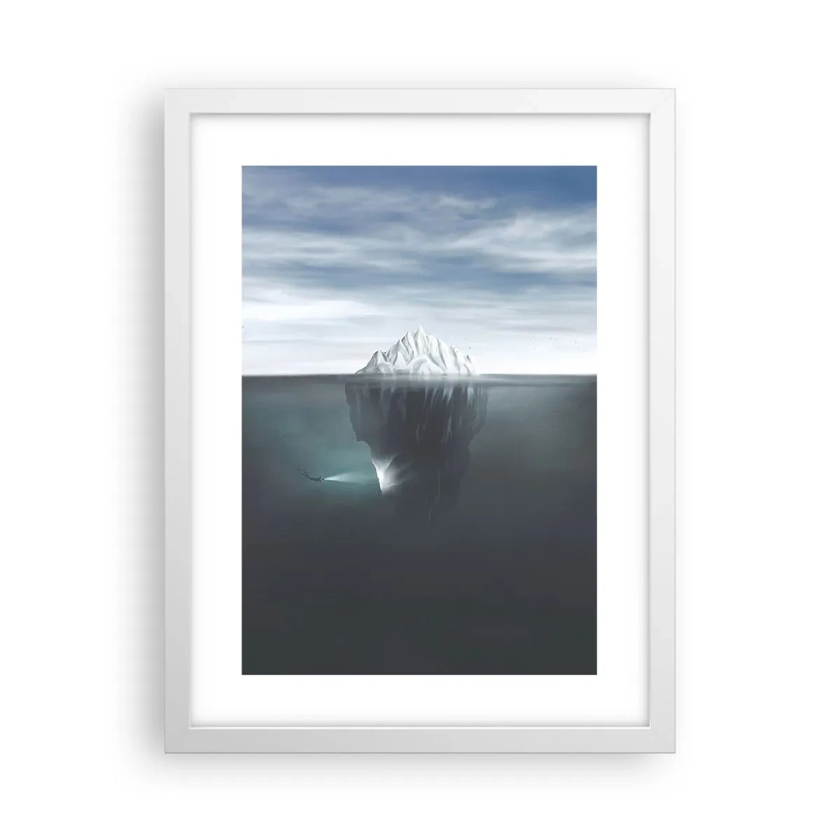 Affiche dans un cadre blanc - Poster - Mystère sous-marin - 30x40 cm