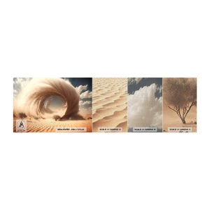 Échantillon de Papier Peint Premium Canvas - Portail ouvert - Sable, Désert, Une tempête de sable - 100x30 cm