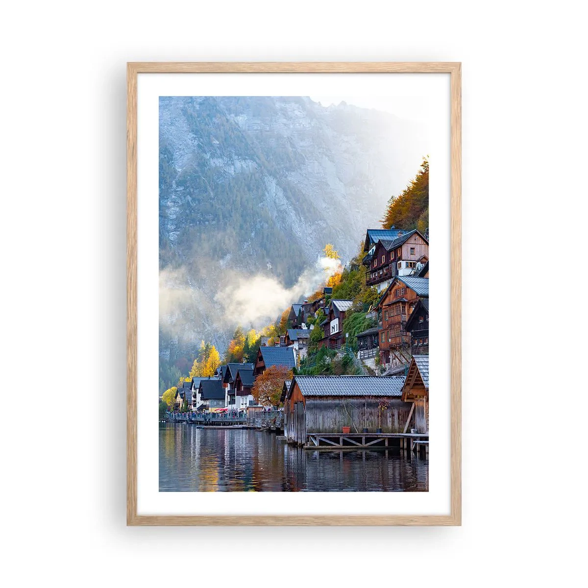 Affiche dans un chêne clair - Poster - Ambiance alpine - 50x70 cm