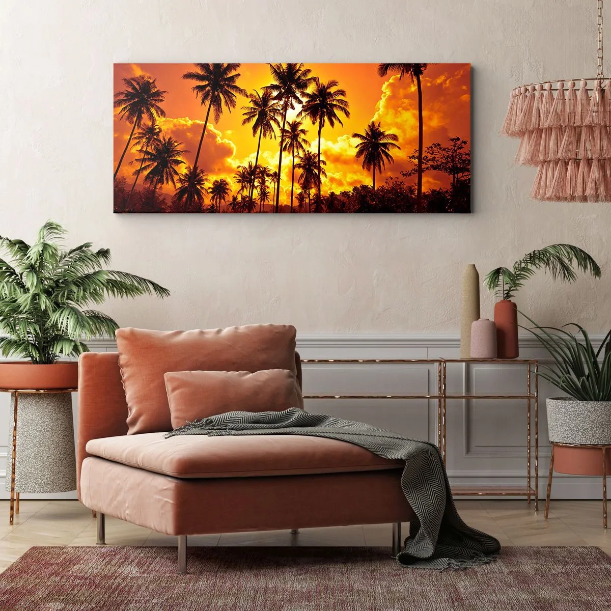 Impression sur toile - Image sur toile - Montagnes en feu, forêts en feu - 100x40 cm
