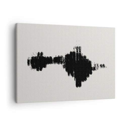Impression sur toile - Image sur toile - Un motif abstrait ressemblant à une onde sonore dans un style minimaliste. - 70x50cm - Vibrations de l'imagination - Décoration murale moderne pour le salon et la chambre ARTTOR
