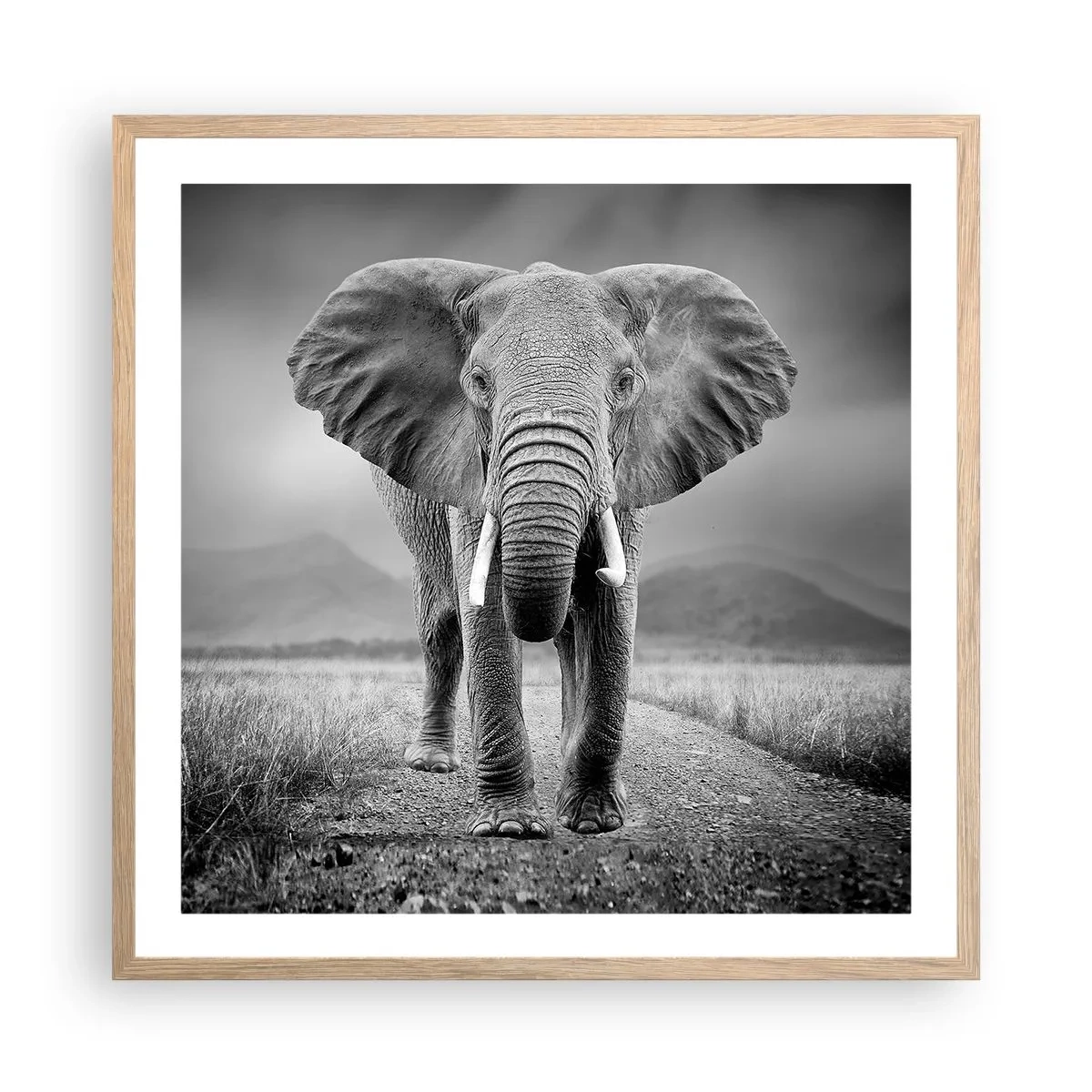 Affiche dans un chêne clair - Poster - Les hôtes vous saluent - 60x60 cm