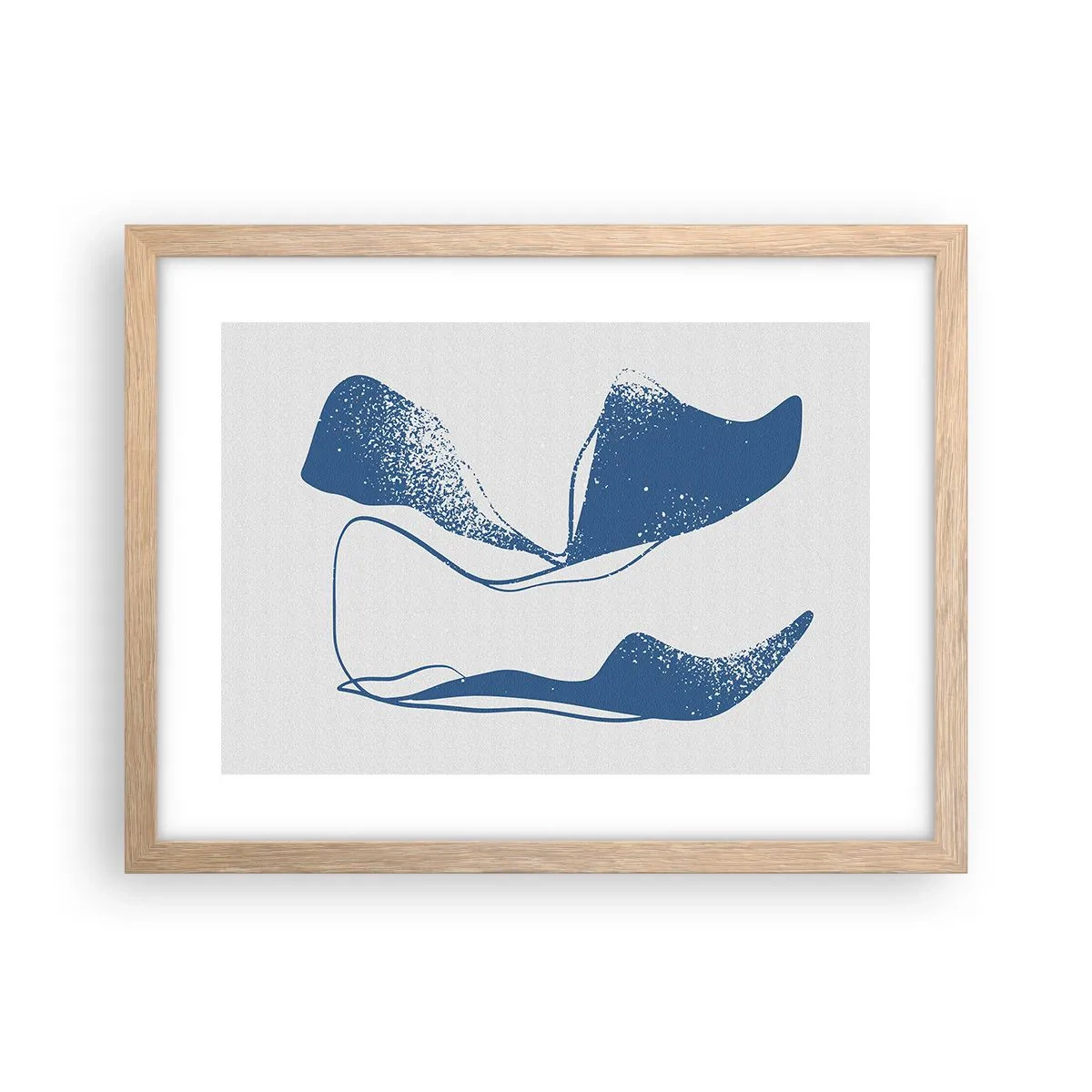 Affiche dans un chêne clair - Poster - Abstraction ailée - 40x30 cm