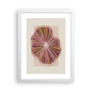 Affiche dans un cadre blanc - Poster - Abstraction rayonnante - 30x40 cm