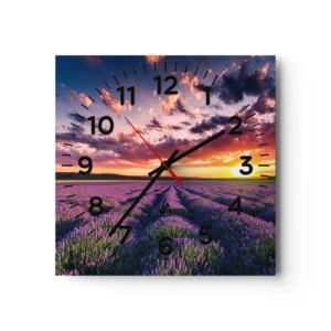 Horloge murale - Pendule murale - Monde de lavande - 30x30 cm