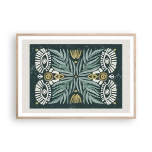 Affiche dans un chêne clair - Poster - Comme une découpe folklorique - 100x70 cm