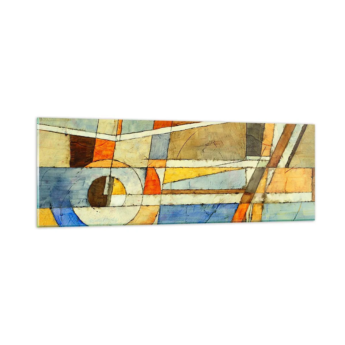 Impression sur verre - Image sur verre - Cubisme sur le chantier - 90x30 cm