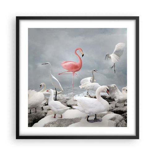 Affiche dans un cadre noir - Poster - Comment suis-je arrivé là? - 50x50 cm