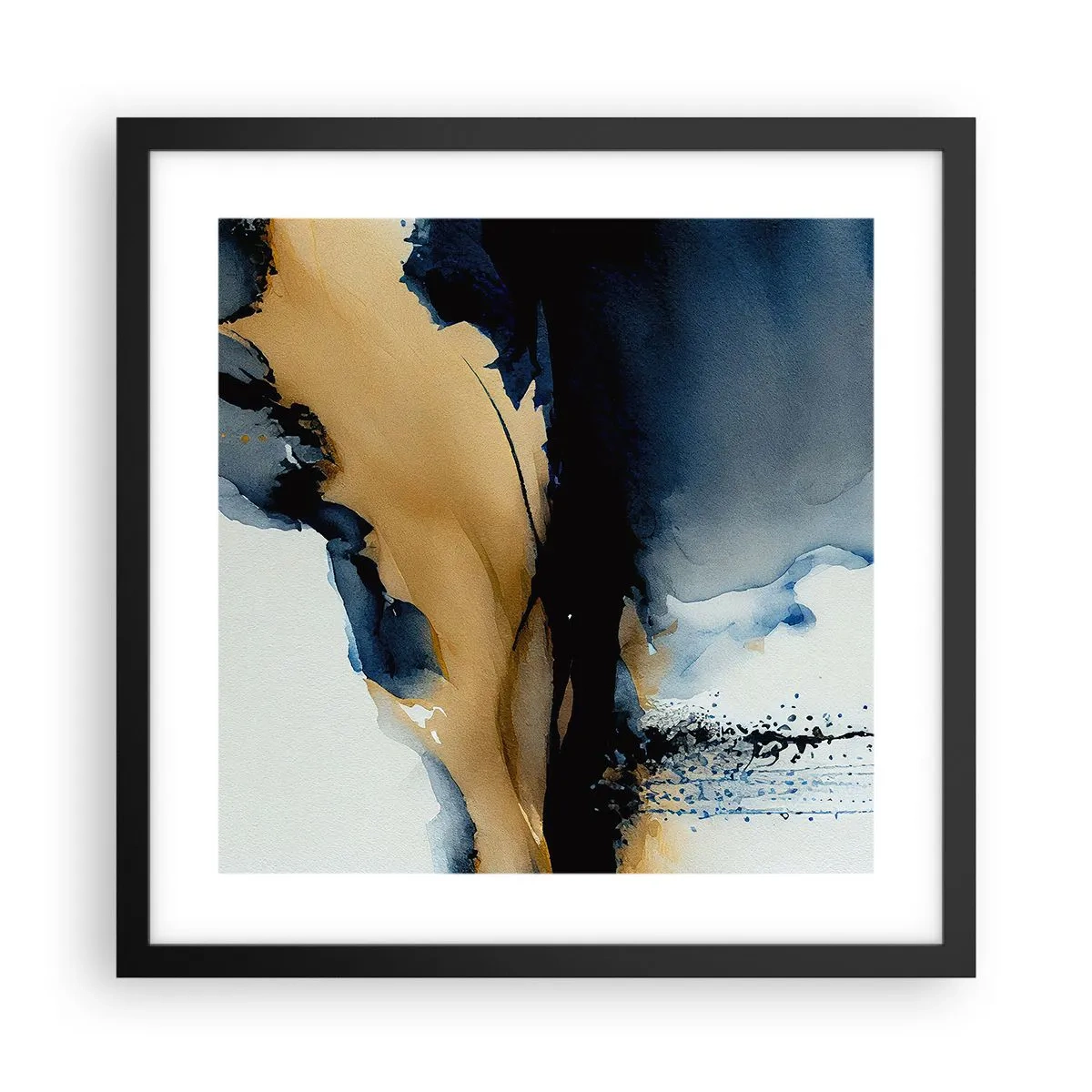 Affiche dans un cadre noir - Poster - Derrière le rideau - 40x40 cm
