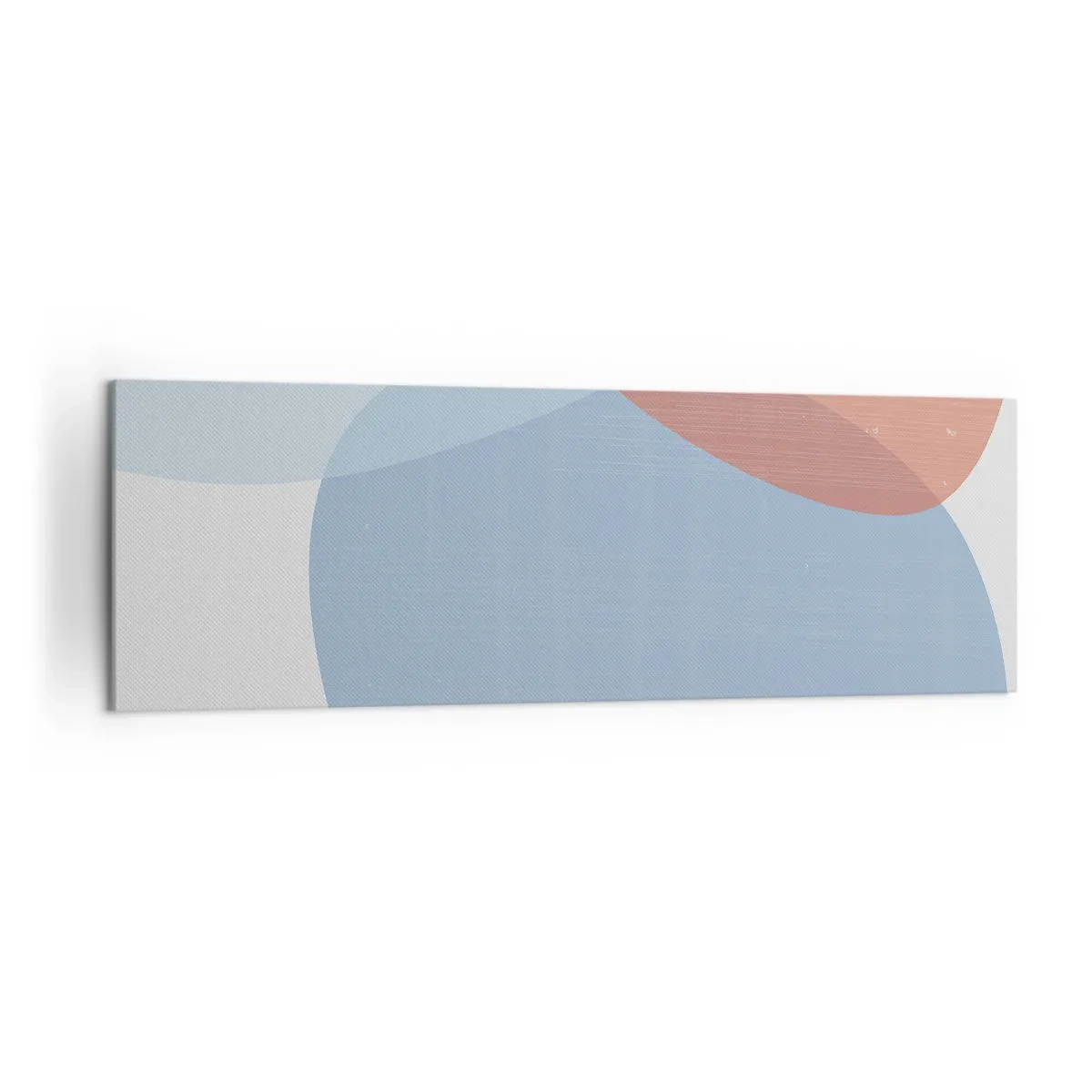 Impression sur toile - Image sur toile - Une composition abstraite dans des tons pastel de bleu et de rose avec des formes organiques. - 160x50cm - Relations pastel - Décoration murale moderne pour le salon et la chambre ARTTOR