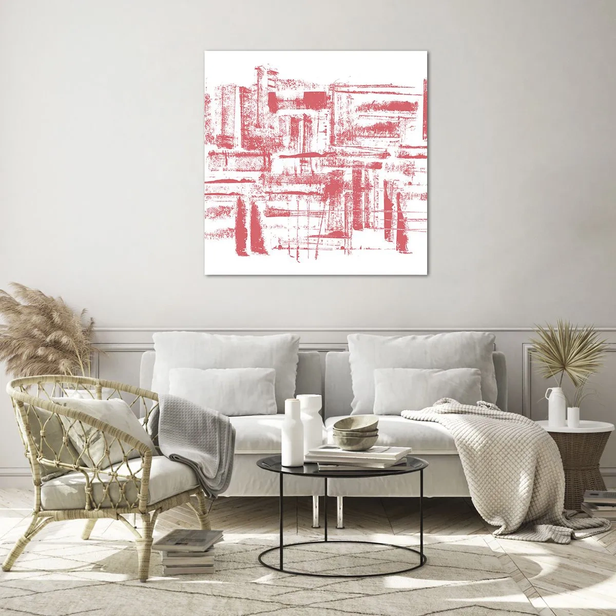 Impression sur verre - Image sur verre - La ville rouge - 70x70 cm