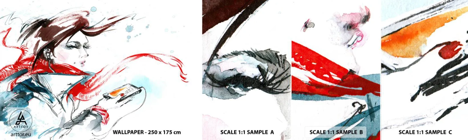 Échantillon De Papier Peint Standard Eco - Quelque chose se passe en moi - Femme, Téléphone, Mode - 100x30 cm