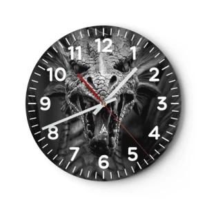 Horloge murale - Pendule murale - Un dragon imaginaire grisâtre - 40x40 cm