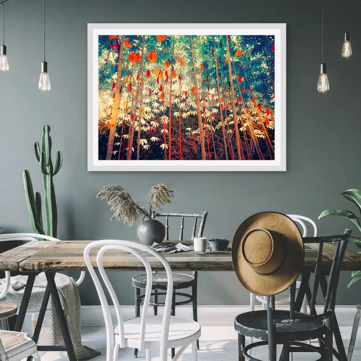 Affiche dans un cadre blanc - Poster - La vie secrète des feuilles - 50x40 cm
