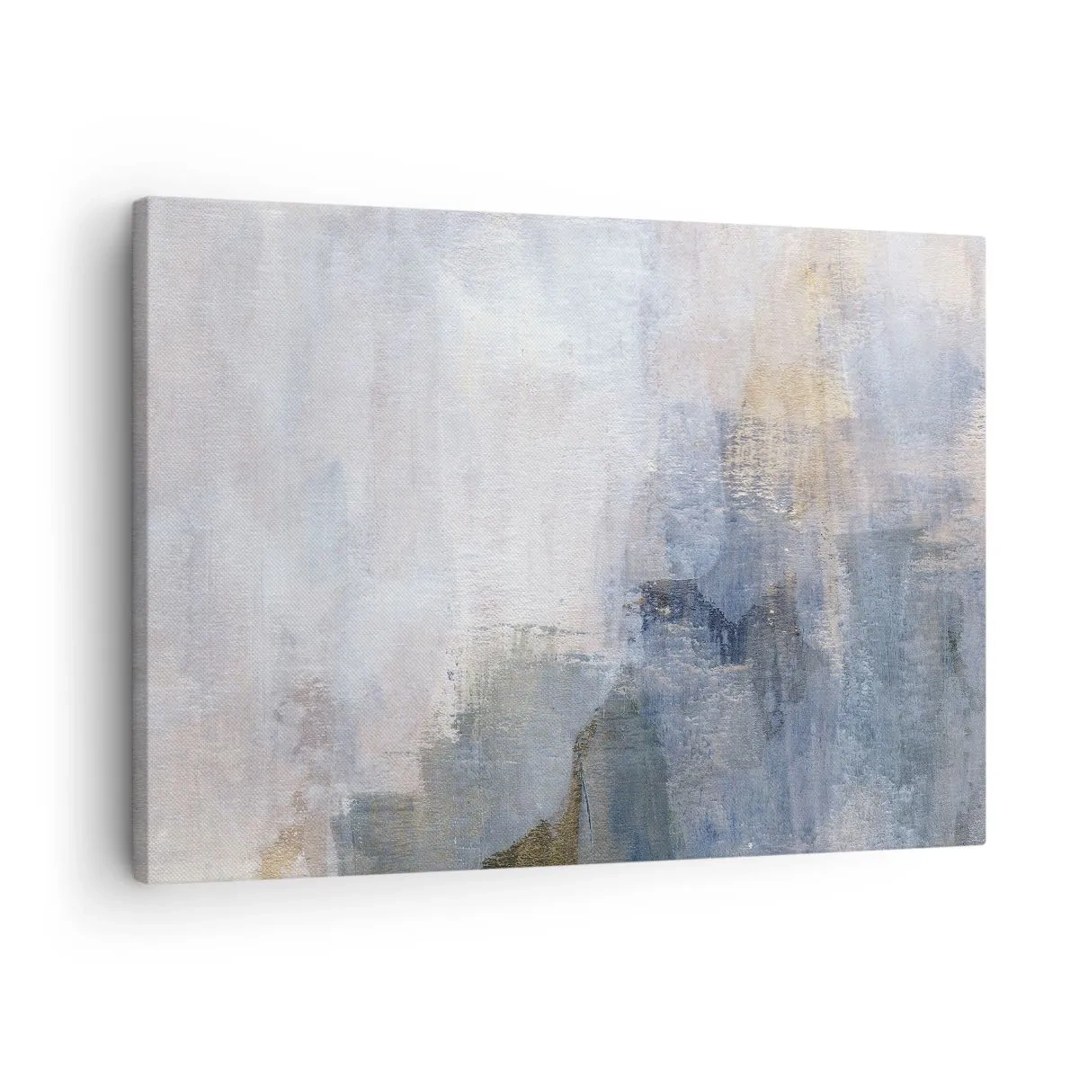 Impression sur toile - Image sur toile - Taches abstraites subtiles dans des tons de bleu et de beige - 70x50cm - Tonalités et accords de couleur - Décoration murale moderne pour le salon et la chambre ARTTOR